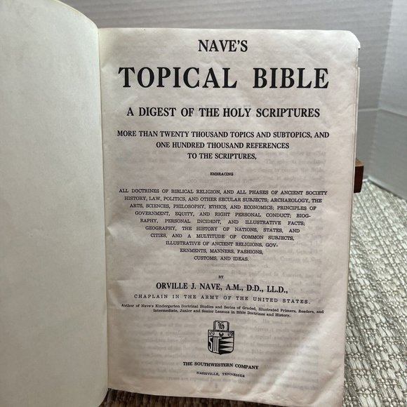 Nave's Topical Bible: A Digest of the Holy Scriptures 1962 Thumb Indexed - Picture 7 of 12